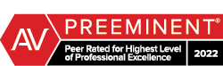 AV preeminent, peer rated for highest level of professional excellence 2022